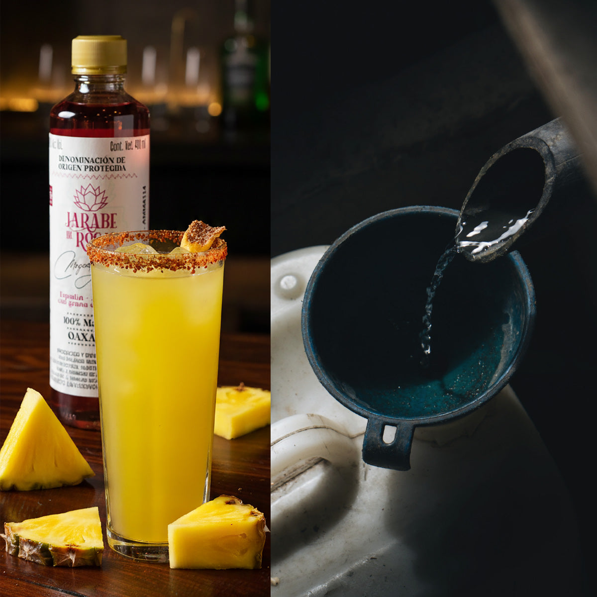 Mezcal artesanal  Jarabe de Rosas 400 ml espadín